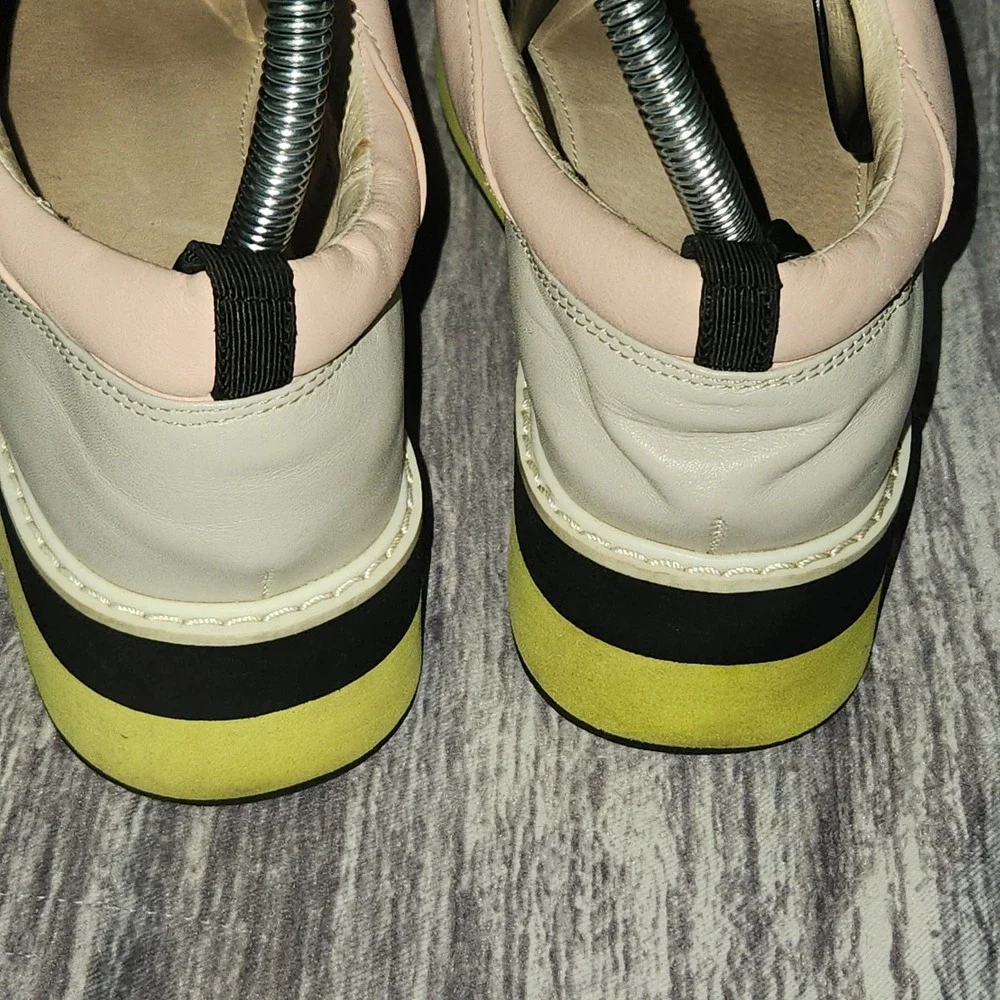 Shellys London Platform Slip On Sneakers Shoes Pastel Pink Color Block
